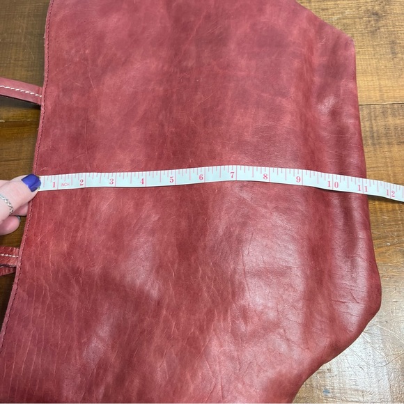 Humawaca handmade deep wine red leather tote bag - Picture 12 of 12